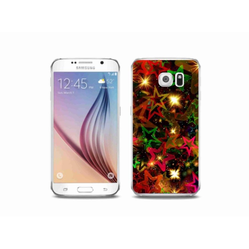 Gelový kryt mmCase na mobil Samsung Galaxy S6 - barevné hvězdičky