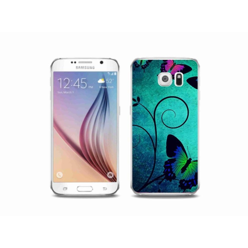 Gelový kryt mmCase na mobil Samsung Galaxy S6 - barevní motýli