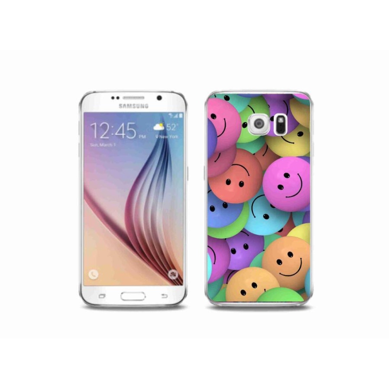 Gelový kryt mmCase na mobil Samsung Galaxy S6 - barevní smajlíci