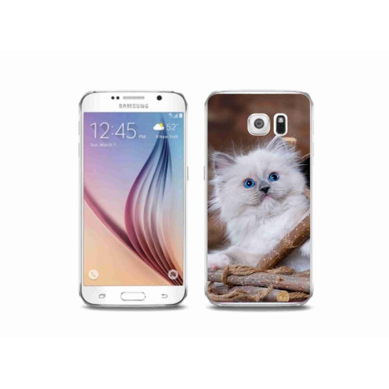 Gelový kryt mmCase na mobil Samsung Galaxy S6 - bílé kotě
