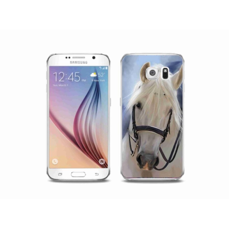 Gelový kryt mmCase na mobil Samsung Galaxy S6 - bílý kůň