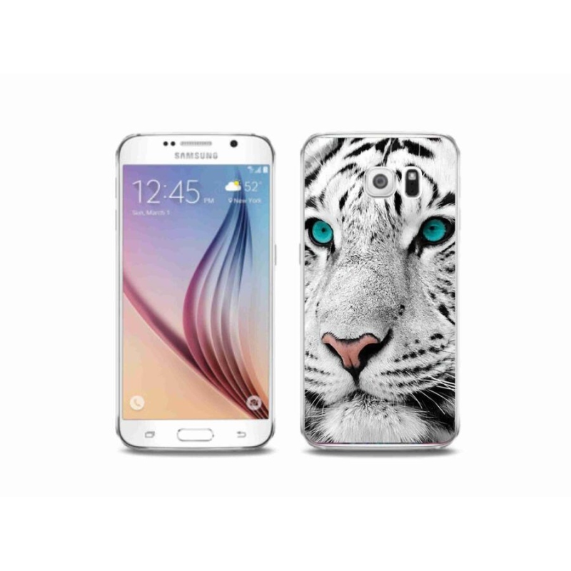 Gelový kryt mmCase na mobil Samsung Galaxy S6 - bílý tygr