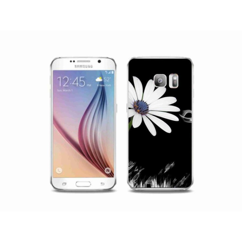 Gelový kryt mmCase na mobil Samsung Galaxy S6 Edge - bílá květina