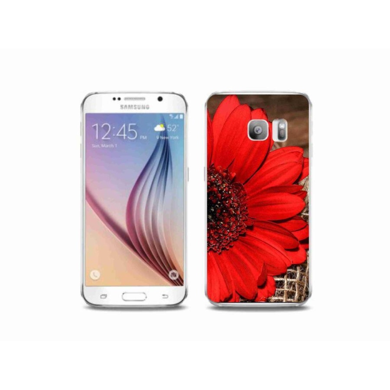 Gelový kryt mmCase na mobil Samsung Galaxy S6 Edge - gerbera