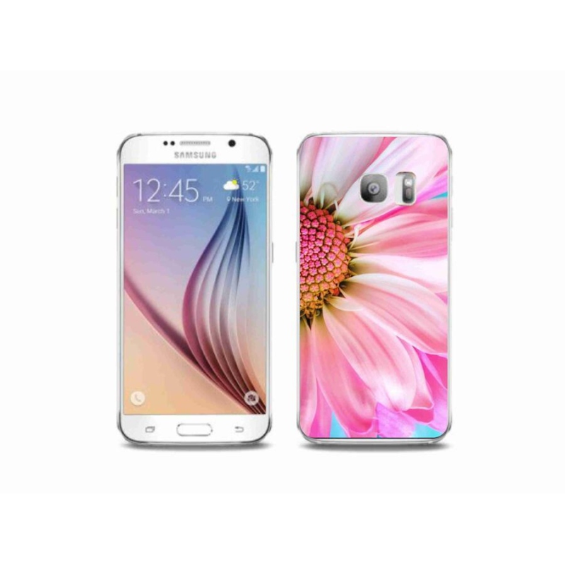 Gelový kryt mmCase na mobil Samsung Galaxy S6 Edge - růžová květina