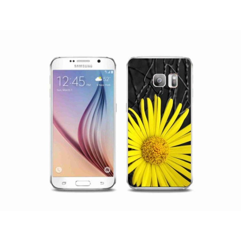 Gelový kryt mmCase na mobil Samsung Galaxy S6 Edge - žlutá květina