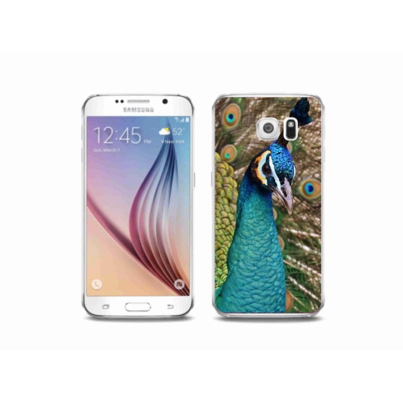 Gelový kryt mmCase na mobil Samsung Galaxy S6 - páv