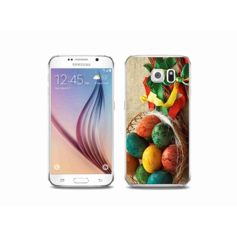 Gelový kryt mmCase na mobil Samsung Galaxy S6 - pomlázky a vajíčka
