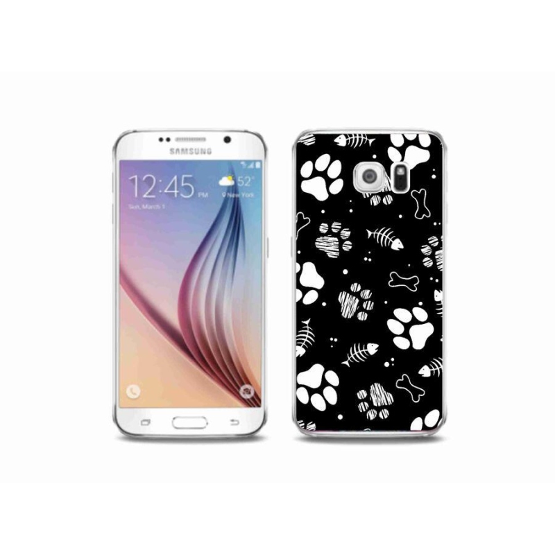 Gelový kryt mmCase na mobil Samsung Galaxy S6 - psí tlapky