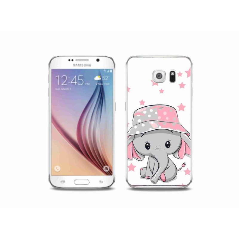 Gelový kryt mmCase na mobil Samsung Galaxy S6 - růžový slon
