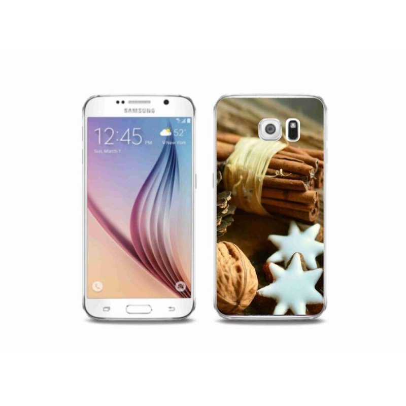 Gelový kryt mmCase na mobil Samsung Galaxy S6 - skořice a perníčky