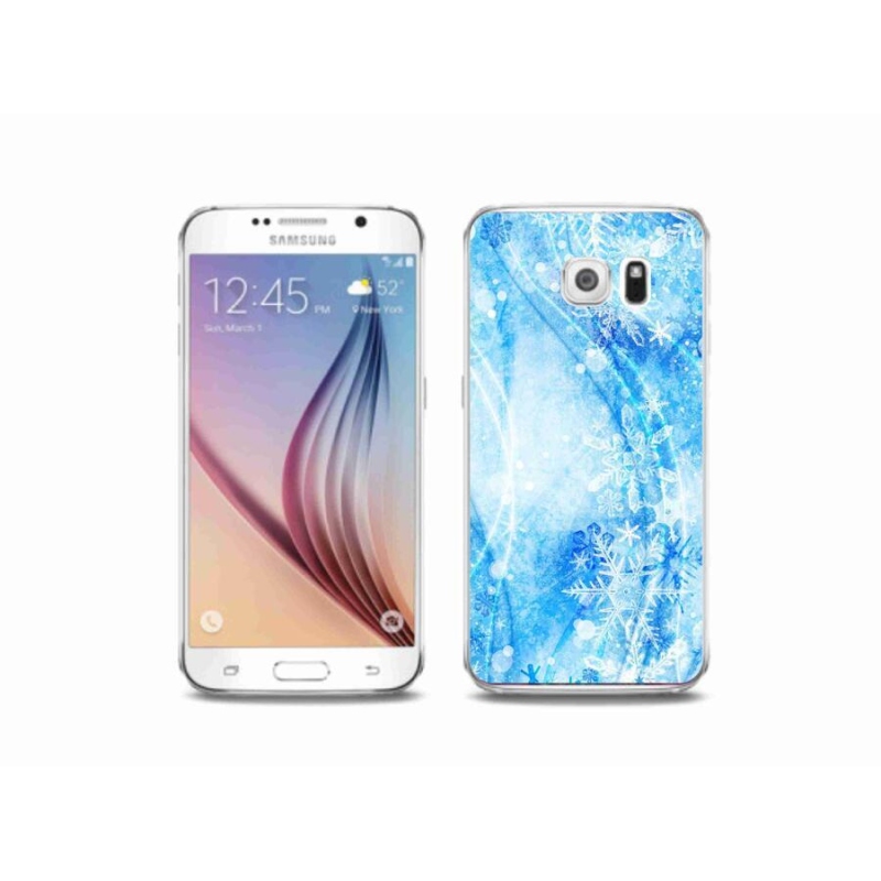 Gelový kryt mmCase na mobil Samsung Galaxy S6 - sněhové vločky