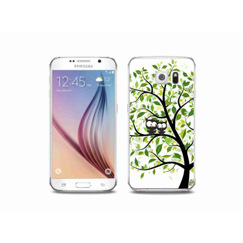 Gelový kryt mmCase na mobil Samsung Galaxy S6 - sovičky na stromě