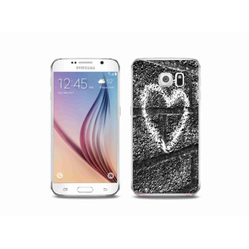 Gelový kryt mmCase na mobil Samsung Galaxy S6 - srdce na zdi