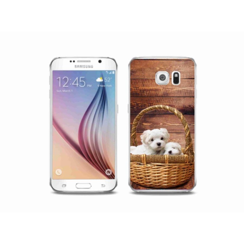 Gelový kryt mmCase na mobil Samsung Galaxy S6 - štěňátka