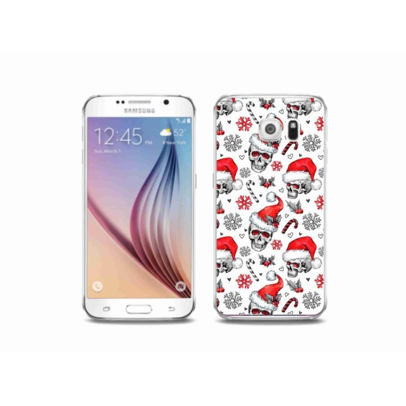 Gelový kryt mmCase na mobil Samsung Galaxy S6 - vánoční lebky