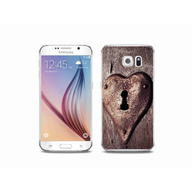 Gelový kryt mmCase na mobil Samsung Galaxy S6 - zámek ve tvaru srdce