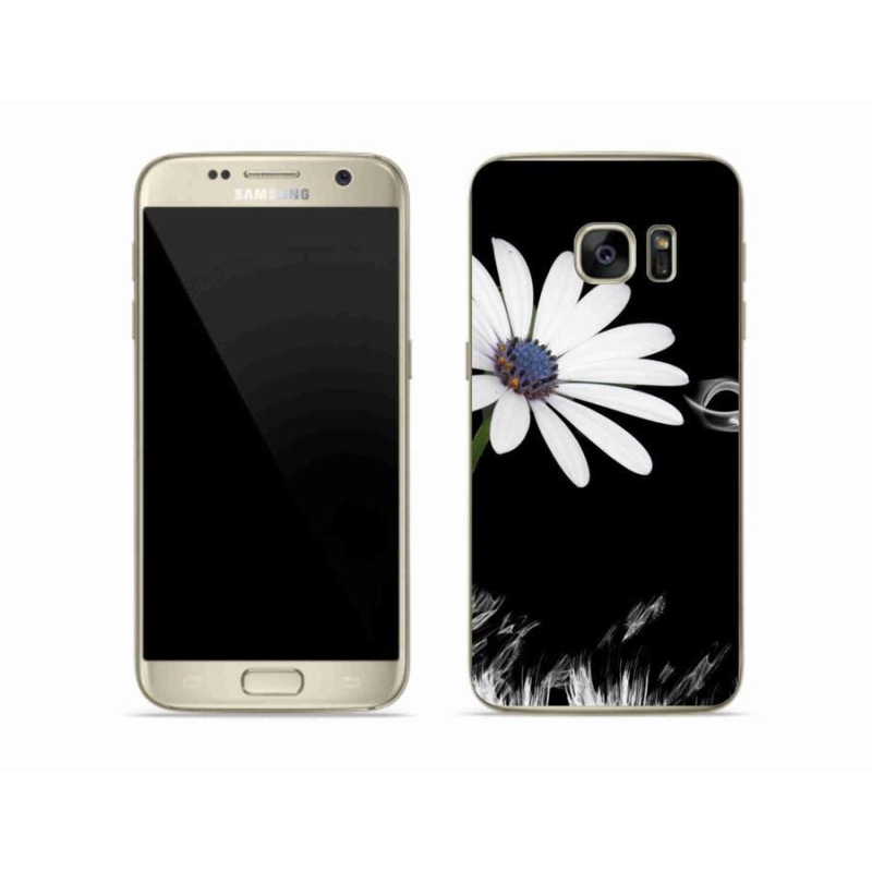 Gelový kryt mmCase na mobil Samsung Galaxy S7 - bílá květina