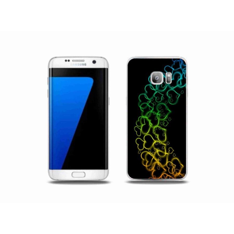 Gelový kryt mmCase na mobil Samsung Galaxy S7 Edge - barevná srdíčka