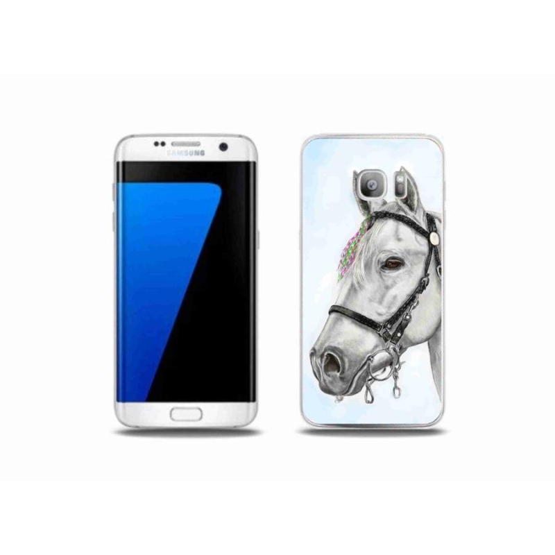 Gelový kryt mmCase na mobil Samsung Galaxy S7 Edge - bílý kůň 1