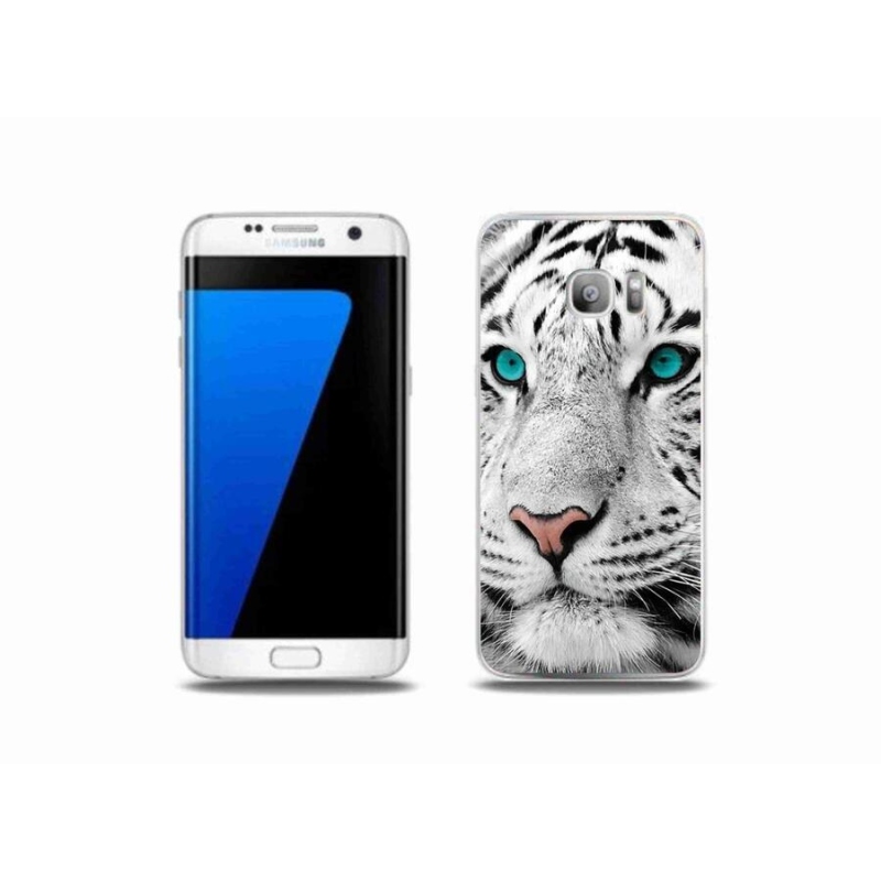 Gelový kryt mmCase na mobil Samsung Galaxy S7 Edge - bílý tygr