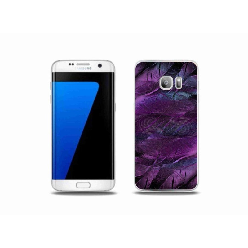 Gelový kryt mmCase na mobil Samsung Galaxy S7 Edge - fialová pírka