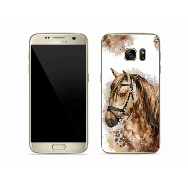 Gelový kryt mmCase na mobil Samsung Galaxy S7 Edge - hnědý kreslený kůň