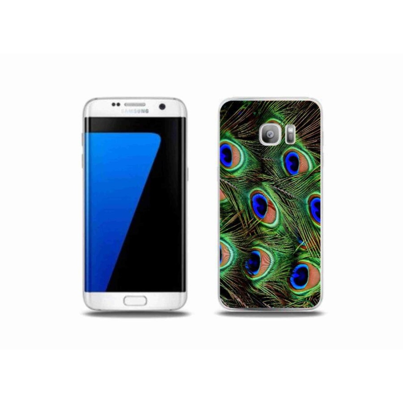 Gelový kryt mmCase na mobil Samsung Galaxy S7 Edge - paví peří
