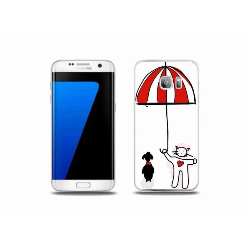 Gelový kryt mmCase na mobil Samsung Galaxy S7 Edge - pejsek a kočička