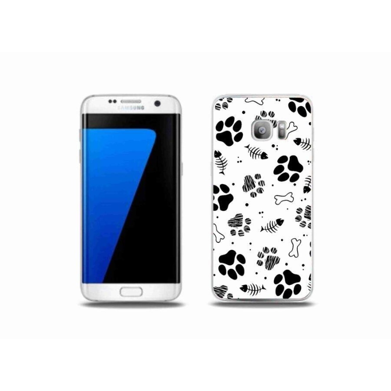 Gelový kryt mmCase na mobil Samsung Galaxy S7 Edge - psí tlapky 1