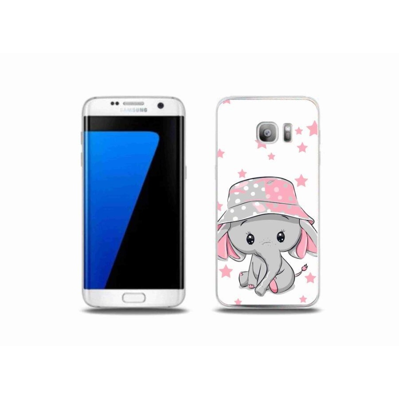 Gelový kryt mmCase na mobil Samsung Galaxy S7 Edge - růžový slon