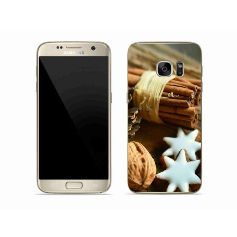 Gelový kryt mmCase na mobil Samsung Galaxy S7 Edge - skořice a perníčky