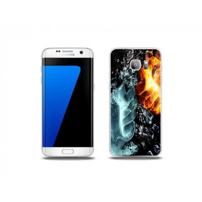 Gelový kryt mmCase na mobil Samsung Galaxy S7 Edge - voda a oheň