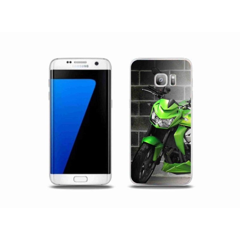 Gelový kryt mmCase na mobil Samsung Galaxy S7 Edge - zelená motorka