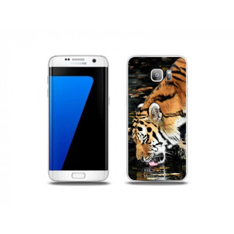 Gelový kryt mmCase na mobil Samsung Galaxy S7 Edge - žíznivý tygr