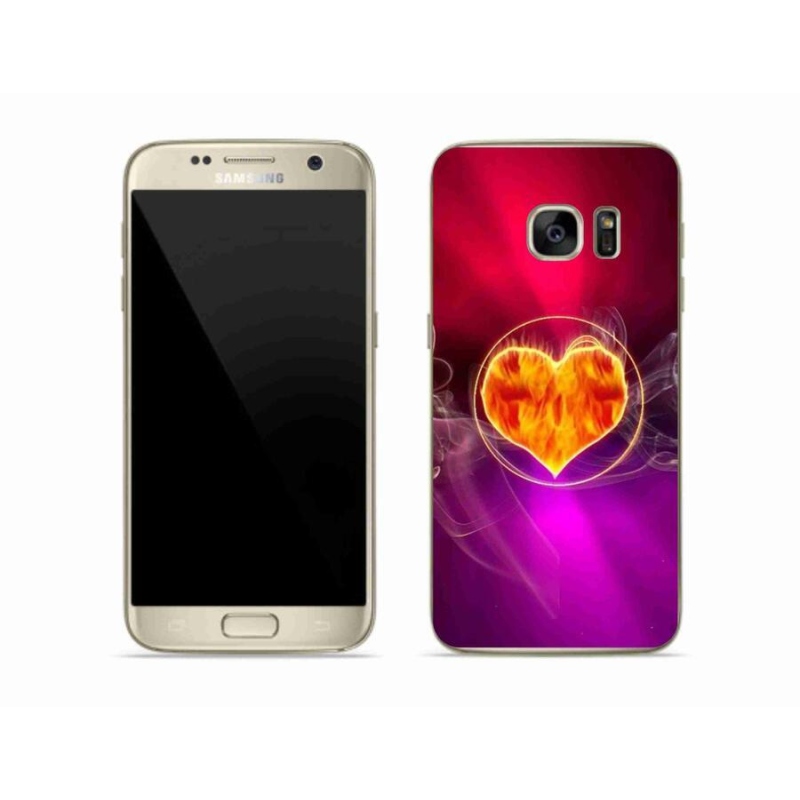 Gelový kryt mmCase na mobil Samsung Galaxy S7 - ohnivé srdce