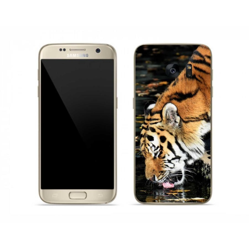 Gelový kryt mmCase na mobil Samsung Galaxy S7 - žíznivý tygr