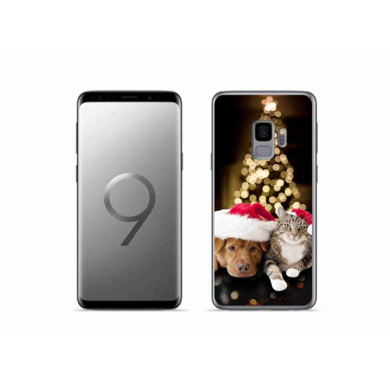 Gelový kryt mmCase na mobil Samsung Galaxy S9 - vánoční pes a kočka