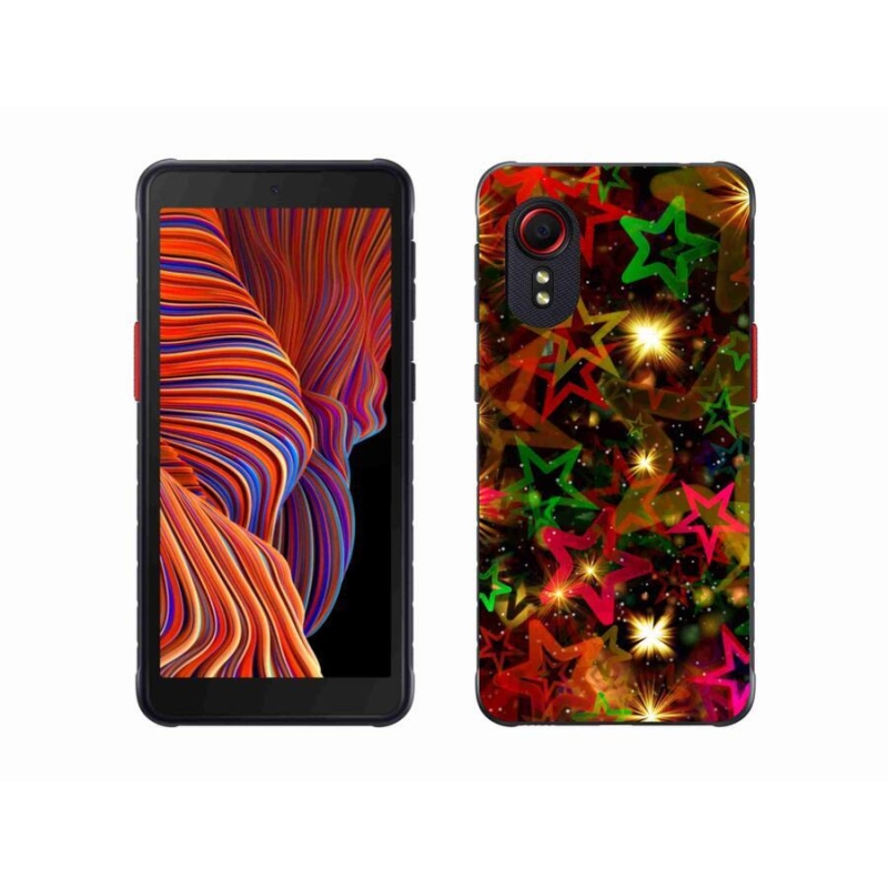 Gelový kryt mmCase na mobil Samsung Galaxy Xcover 5 - barevné hvězdičky