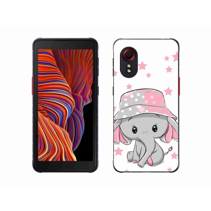Gelový kryt mmCase na mobil Samsung Galaxy Xcover 5 - růžový slon