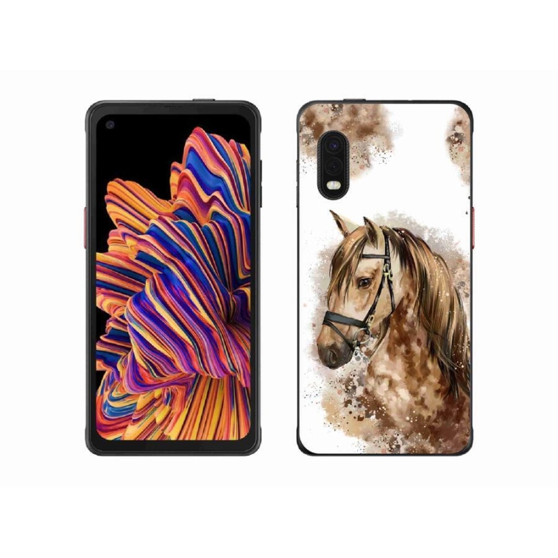 Gelový kryt mmCase na mobil Samsung Galaxy Xcover Pro - hnědý kreslený kůň