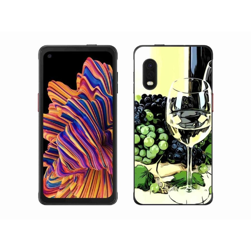 Gelový kryt mmCase na mobil Samsung Galaxy Xcover Pro - sklenka vína