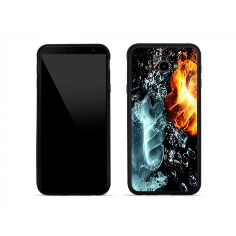 Gelový kryt mmCase na mobil Samsung J4 Plus - voda a oheň
