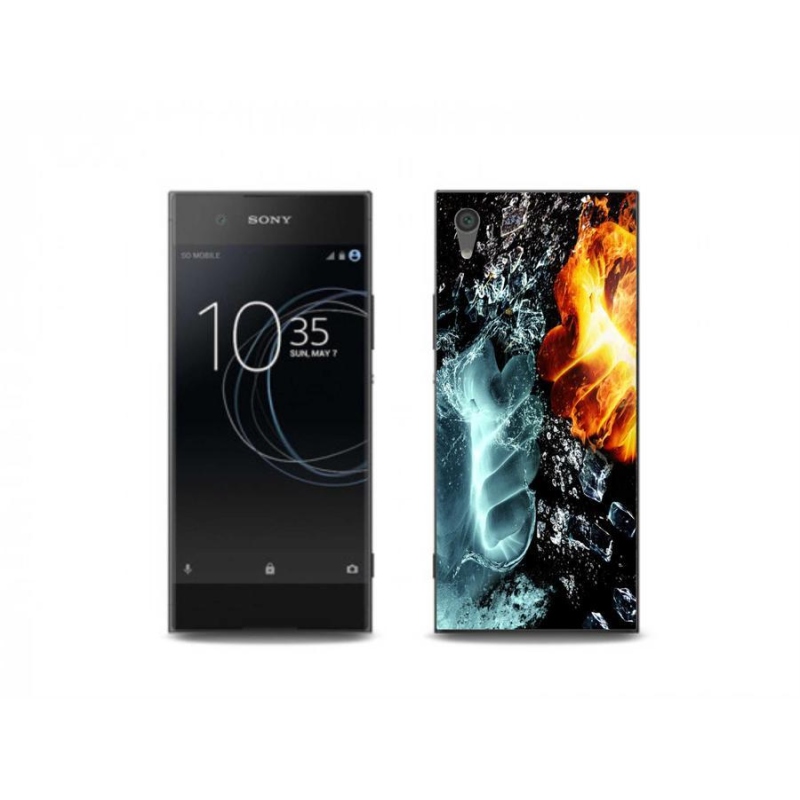 Gelový kryt mmCase na mobil Sony Xperia XA1 Plus - voda a oheň
