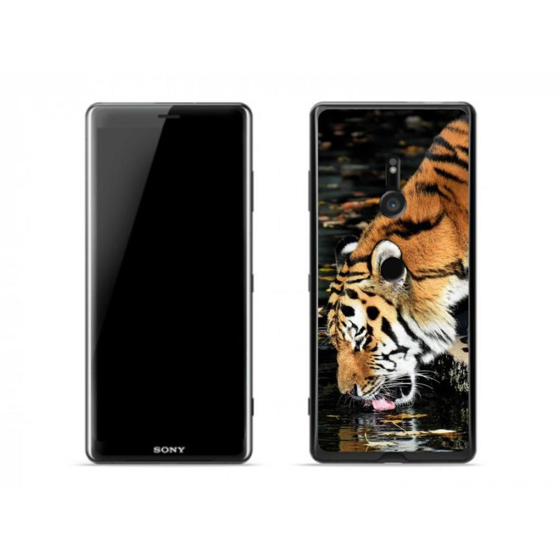 Gelový kryt mmCase na mobil Sony Xperia XZ3 - žíznivý tygr
