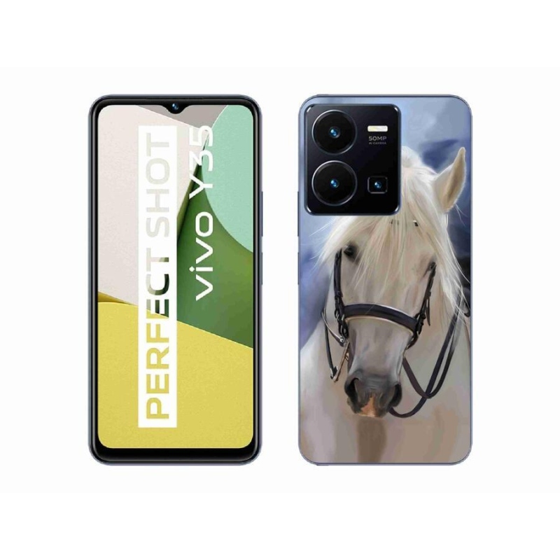 Gelový kryt mmCase na mobil Vivo Y35 - bílý kůň