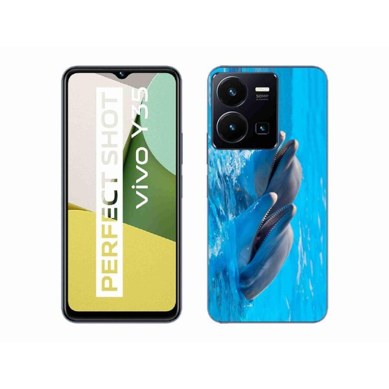 Gelový kryt mmCase na mobil Vivo Y35 - delfíni