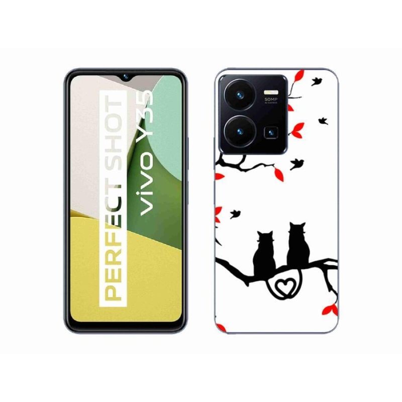 Gelový kryt mmCase na mobil Vivo Y35 - kočičí láska