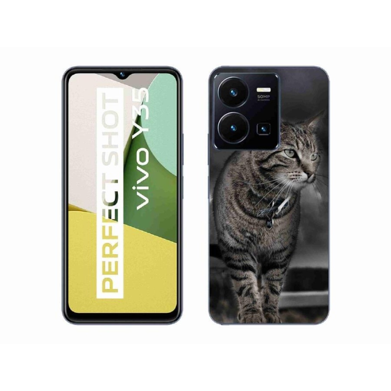 Gelový kryt mmCase na mobil Vivo Y35 - kočka