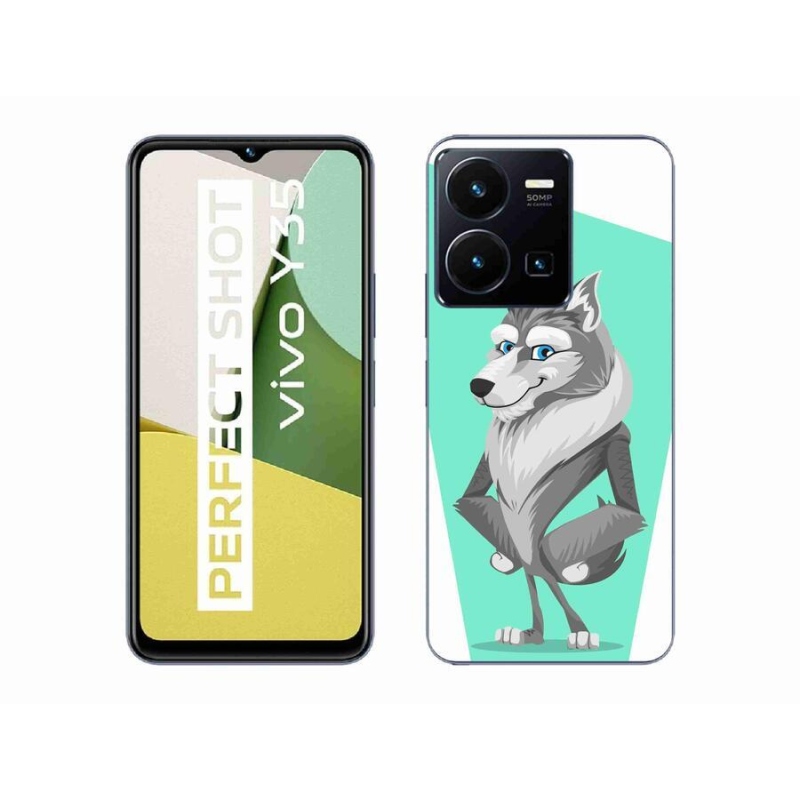 Gelový kryt mmCase na mobil Vivo Y35 - kreslený vlk